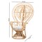 Baxton Studio Fedra Modern Bohemian Natural Brown Rattan Peacock Accent Chair 226-13118-ZORO - alternate 5